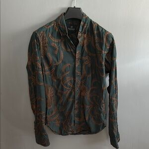 Scotch & Soda Green and Brown Casual Button Down Shirt